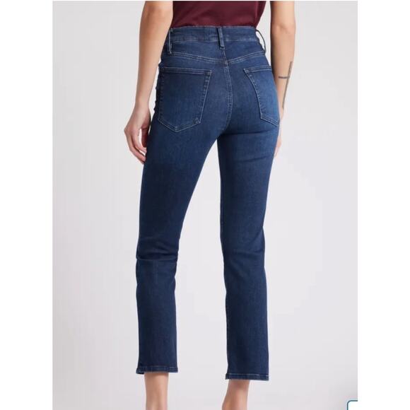 FRAME Le High Straight Jeans Size 29 Dante Blue Stretch Organic Denim Staple - Picture 6 of 16